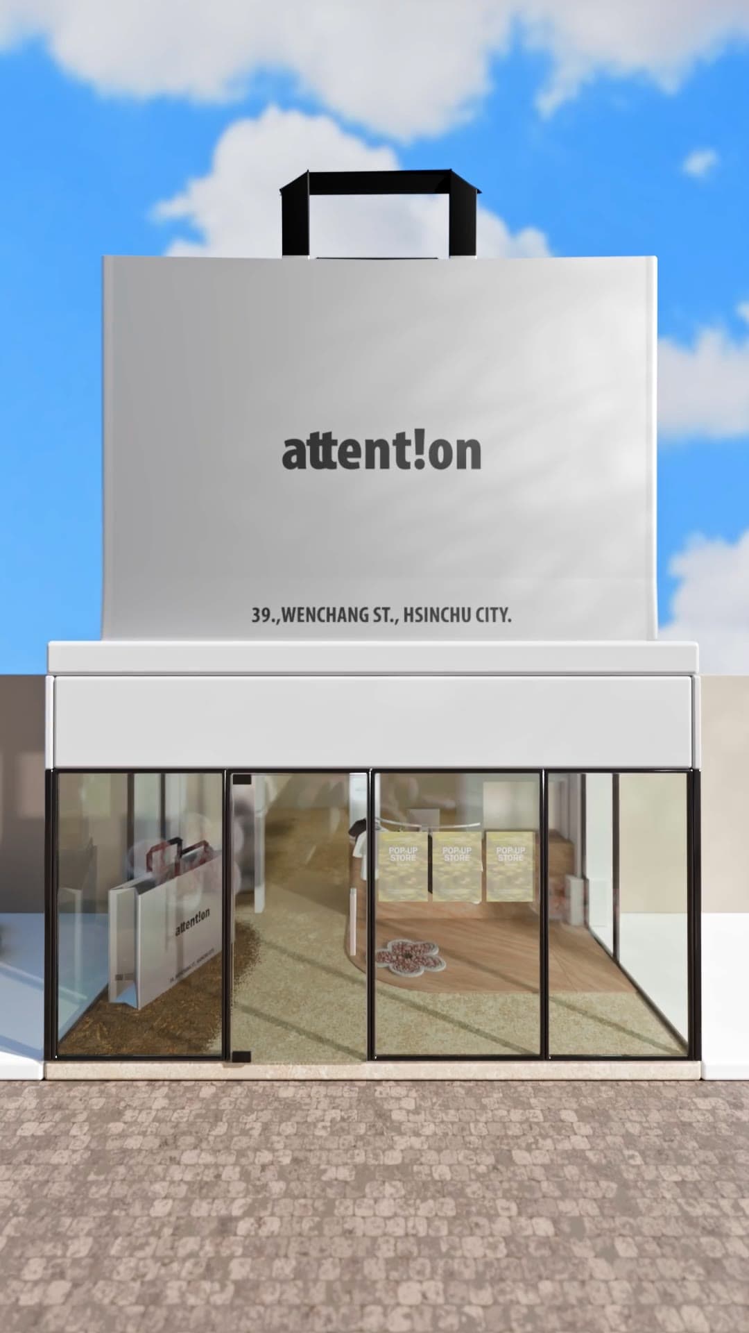 Attent!on Pop-up Store 3D Visualization